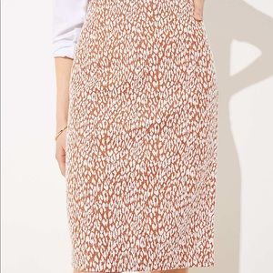 Leopard Print Midi Pull On Pencil Skirt from Loft